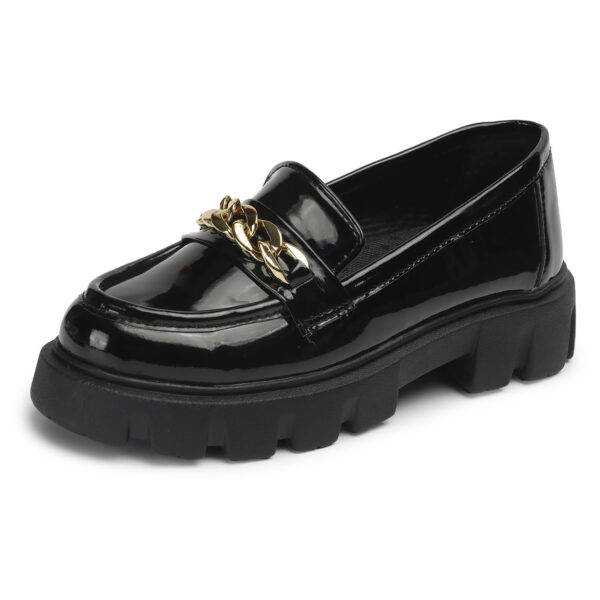 Vendoz Women Slip On Black Casual Party Formal Shoes