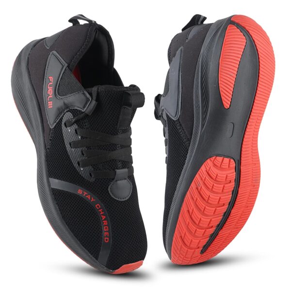 FUEL Wine Sports Shoes for Men, Lace-Up with Style & Comfort, Lightweight Anti Skid Shoe for Running, Walking, Gym, Trekking and Hiking, Casual Footwear for Gents