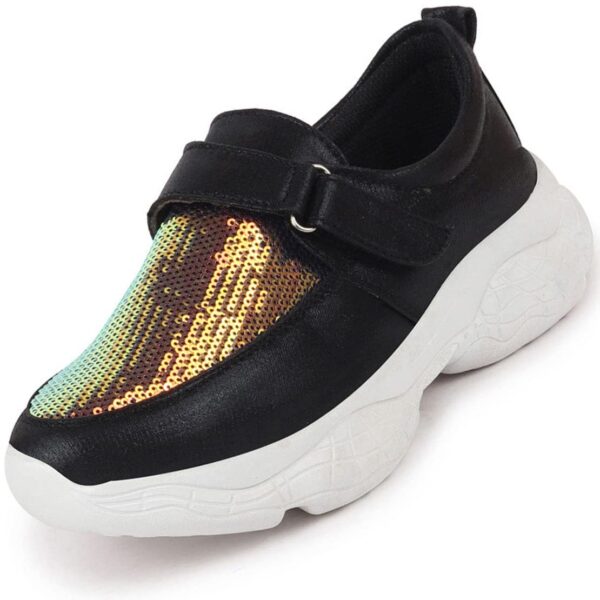 FAUSTO Women’s Stylish Hook & Loop Sneakers for Outdoor|Embellished|Casual|Comfort|Fashion|Lightweight|Shoes with TPR Sole