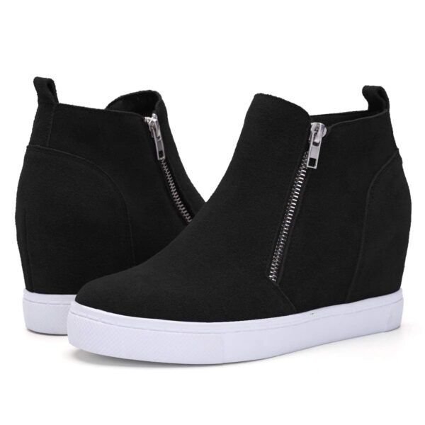 Athlefit Women’s Wedge Sneakers Hidden Heel Platform Wedge Booties Hidden Wedgie Sneakers