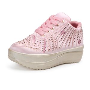 Vendoz Women Wedding Party Golden Sneakers Vendoz Women Wedding Party Golden Sneakers