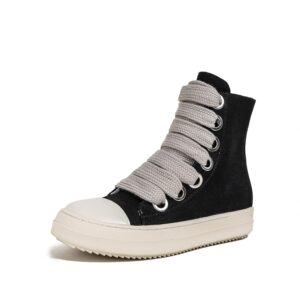 High Top Sneakers for Women Lace Up PU Leather Platform Sneakers Thick Sole Comfort Walking Shoes with Zipper