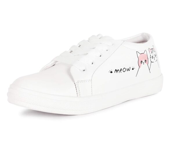 Vendoz Women and Girls Latest Collection Stylish White Casual Shoes Sneakers