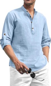 Casual Regular Fit Mandarin/Chinese Collor Short Kurta for Men